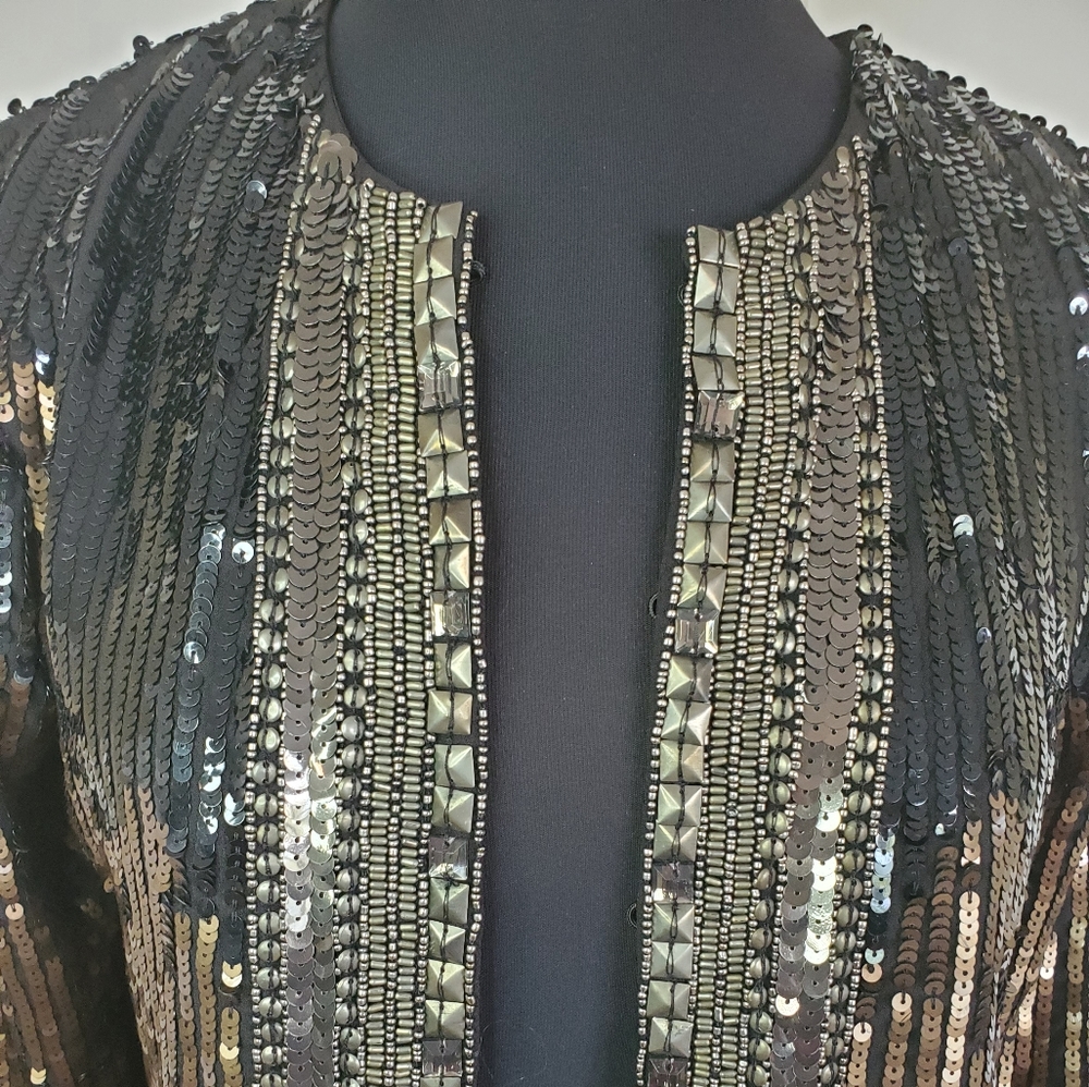 Chico's Sequin Evening Cropped Jacket - image 6